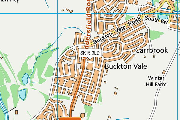 SK15 3LD map - OS VectorMap District (Ordnance Survey)