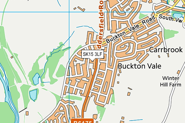 SK15 3LF map - OS VectorMap District (Ordnance Survey)