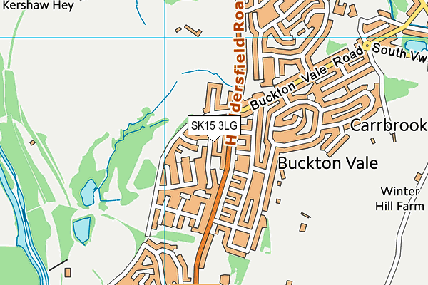 SK15 3LG map - OS VectorMap District (Ordnance Survey)