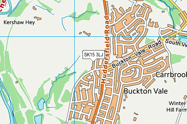 SK15 3LJ map - OS VectorMap District (Ordnance Survey)