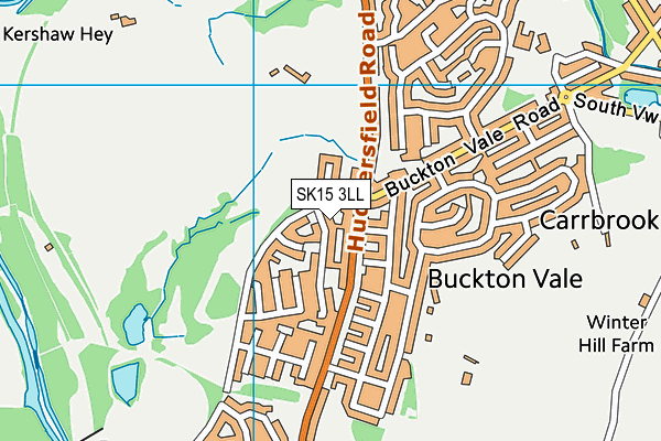SK15 3LL map - OS VectorMap District (Ordnance Survey)