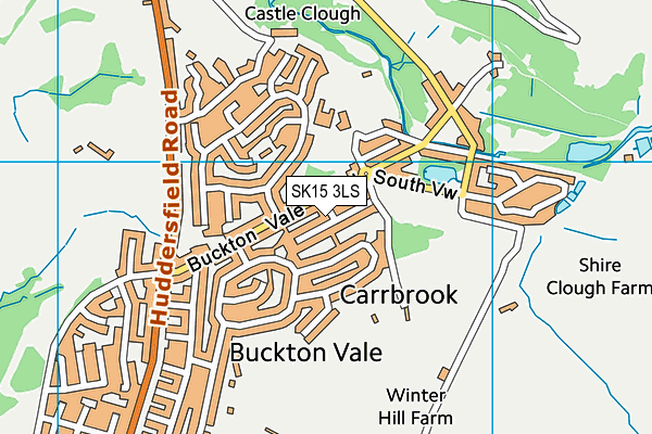 SK15 3LS map - OS VectorMap District (Ordnance Survey)