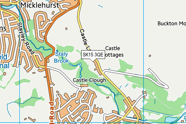 SK15 3QE map - OS VectorMap District (Ordnance Survey)