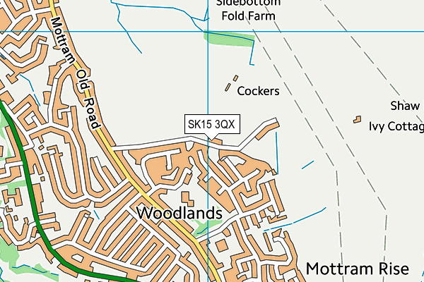 SK15 3QX map - OS VectorMap District (Ordnance Survey)