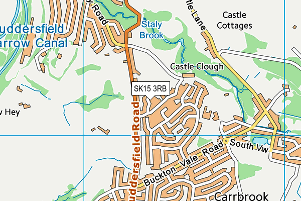 SK15 3RB map - OS VectorMap District (Ordnance Survey)