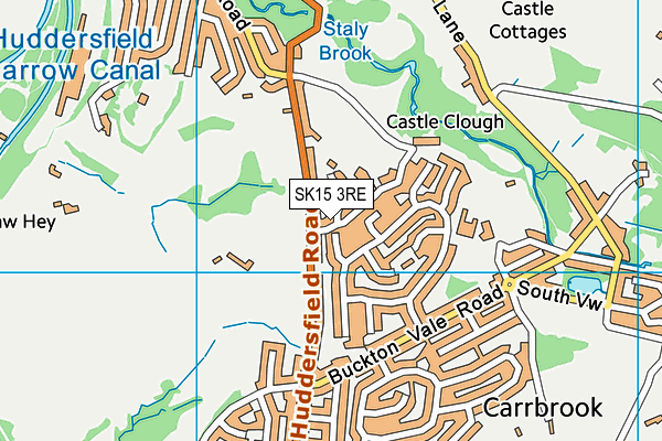 SK15 3RE map - OS VectorMap District (Ordnance Survey)