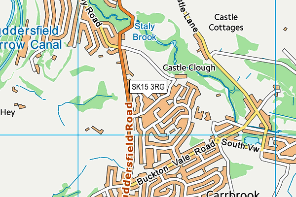 SK15 3RG map - OS VectorMap District (Ordnance Survey)