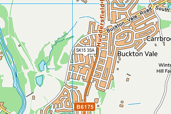 SK15 3SA map - OS VectorMap District (Ordnance Survey)