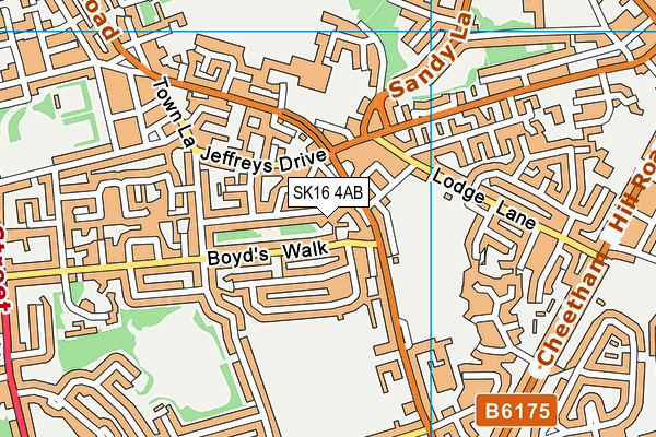 SK16 4AB map - OS VectorMap District (Ordnance Survey)
