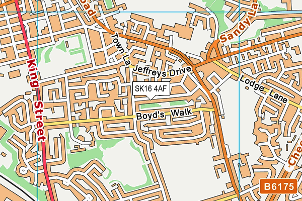 SK16 4AF map - OS VectorMap District (Ordnance Survey)