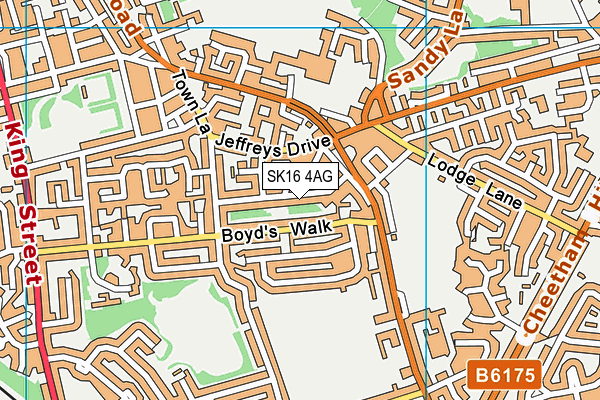 SK16 4AG map - OS VectorMap District (Ordnance Survey)