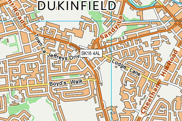 SK16 4AL map - OS VectorMap District (Ordnance Survey)