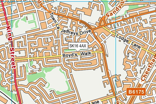 SK16 4AX map - OS VectorMap District (Ordnance Survey)