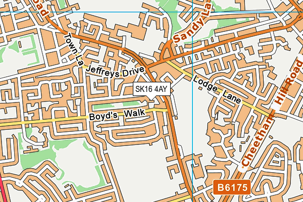 SK16 4AY map - OS VectorMap District (Ordnance Survey)