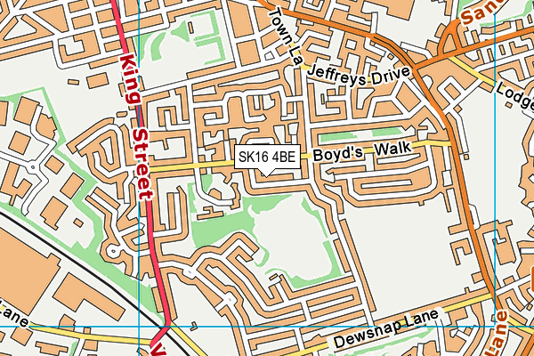 SK16 4BE map - OS VectorMap District (Ordnance Survey)