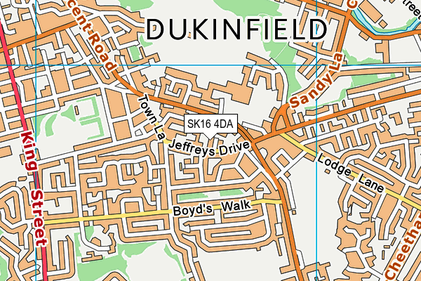 SK16 4DA map - OS VectorMap District (Ordnance Survey)
