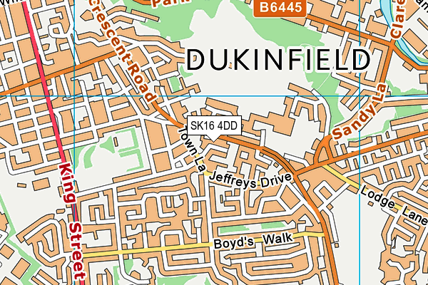 SK16 4DD map - OS VectorMap District (Ordnance Survey)