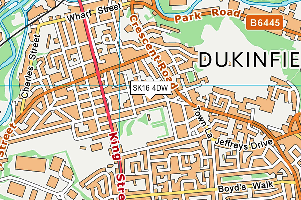 SK16 4DW map - OS VectorMap District (Ordnance Survey)