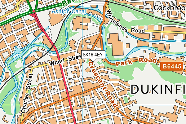 SK16 4EY map - OS VectorMap District (Ordnance Survey)