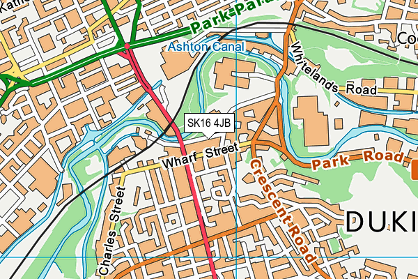 SK16 4JB map - OS VectorMap District (Ordnance Survey)