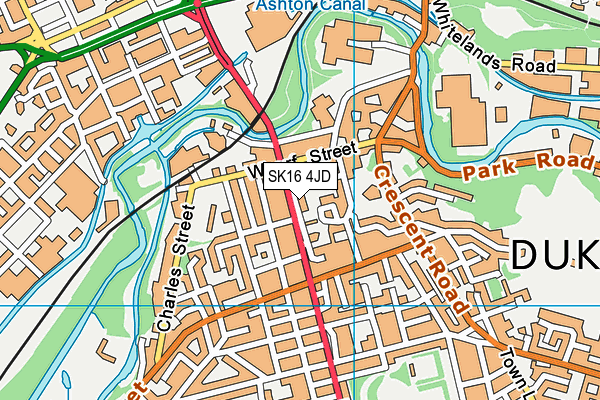 SK16 4JD map - OS VectorMap District (Ordnance Survey)