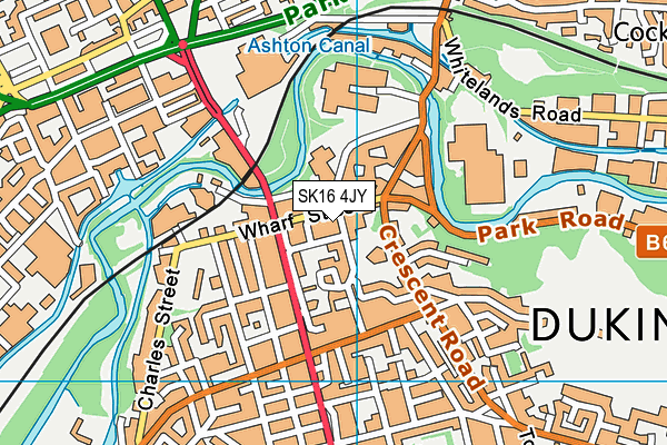SK16 4JY map - OS VectorMap District (Ordnance Survey)