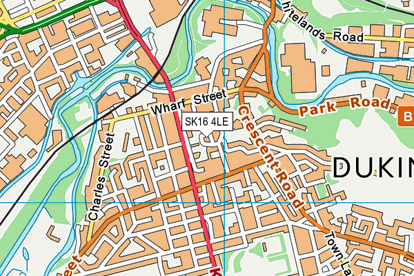 SK16 4LE map - OS VectorMap District (Ordnance Survey)