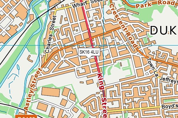 SK16 4LU map - OS VectorMap District (Ordnance Survey)
