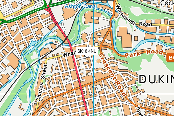 SK16 4NU map - OS VectorMap District (Ordnance Survey)