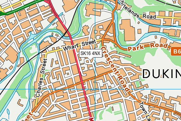 SK16 4NX map - OS VectorMap District (Ordnance Survey)