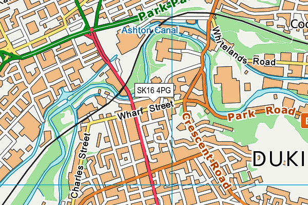 SK16 4PG map - OS VectorMap District (Ordnance Survey)