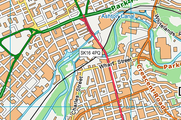 SK16 4PQ map - OS VectorMap District (Ordnance Survey)