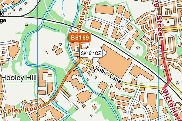SK16 4QZ map - OS VectorMap District (Ordnance Survey)