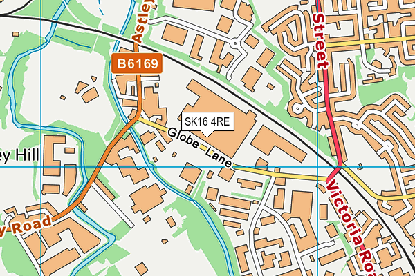 SK16 4RE map - OS VectorMap District (Ordnance Survey)