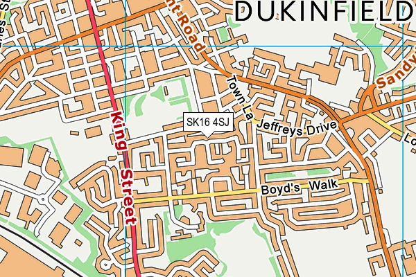 SK16 4SJ map - OS VectorMap District (Ordnance Survey)