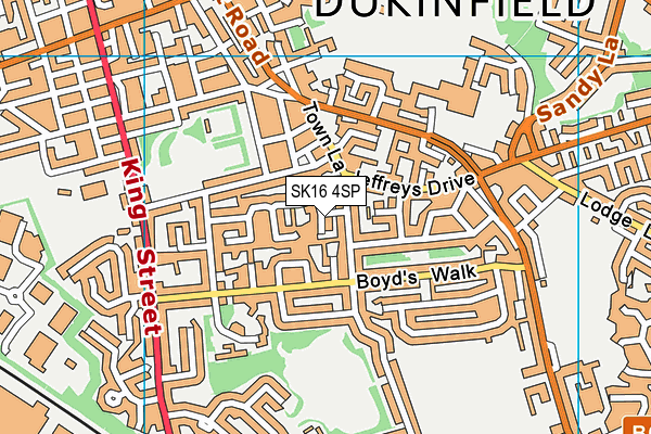 SK16 4SP map - OS VectorMap District (Ordnance Survey)