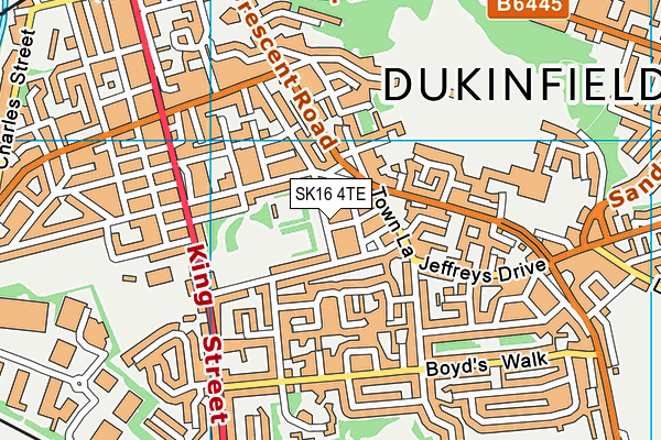SK16 4TE map - OS VectorMap District (Ordnance Survey)