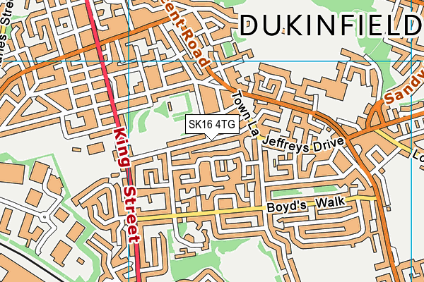 SK16 4TG map - OS VectorMap District (Ordnance Survey)