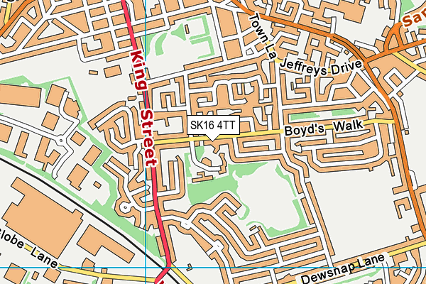SK16 4TT map - OS VectorMap District (Ordnance Survey)