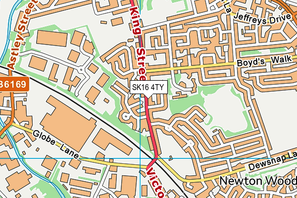 SK16 4TY map - OS VectorMap District (Ordnance Survey)