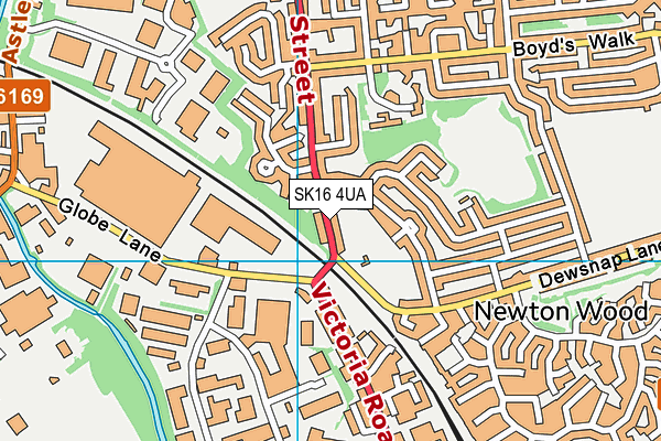 SK16 4UA map - OS VectorMap District (Ordnance Survey)