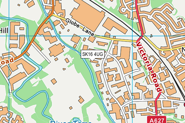 SK16 4UG map - OS VectorMap District (Ordnance Survey)