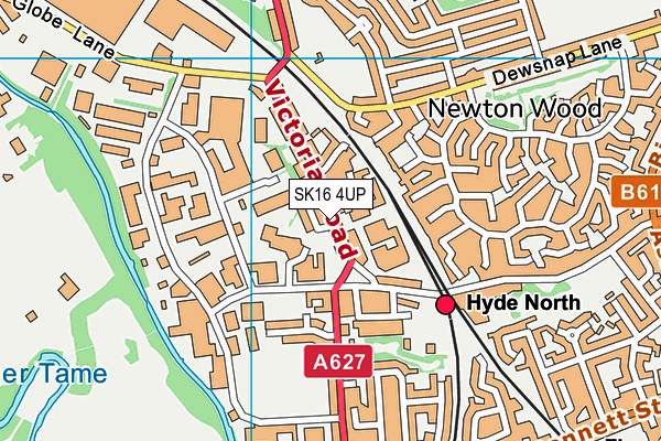 SK16 4UP map - OS VectorMap District (Ordnance Survey)