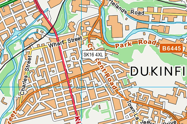 SK16 4XL map - OS VectorMap District (Ordnance Survey)