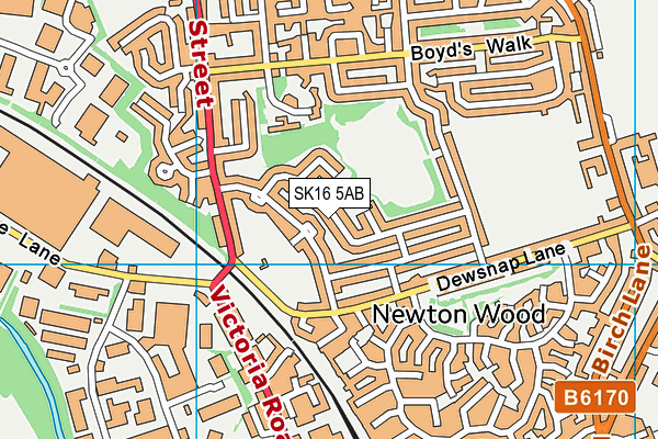 SK16 5AB map - OS VectorMap District (Ordnance Survey)