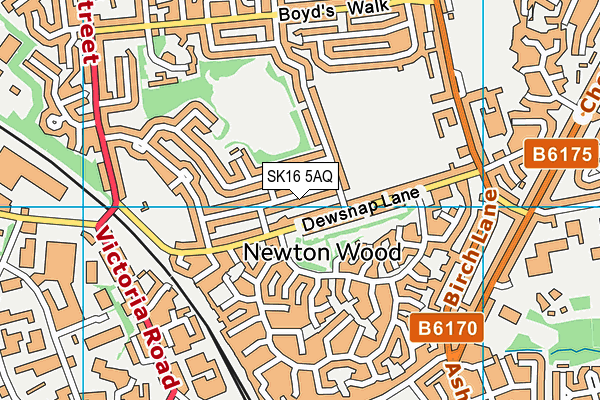 SK16 5AQ map - OS VectorMap District (Ordnance Survey)