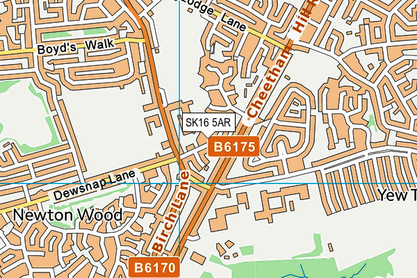 SK16 5AR map - OS VectorMap District (Ordnance Survey)