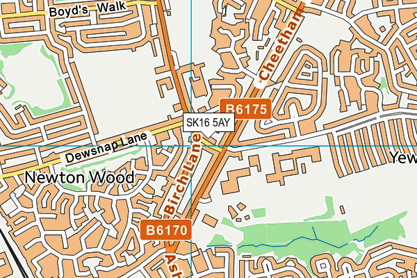 SK16 5AY map - OS VectorMap District (Ordnance Survey)