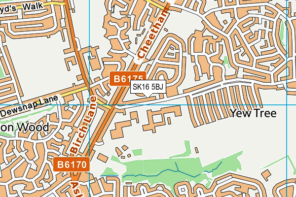 SK16 5BJ map - OS VectorMap District (Ordnance Survey)