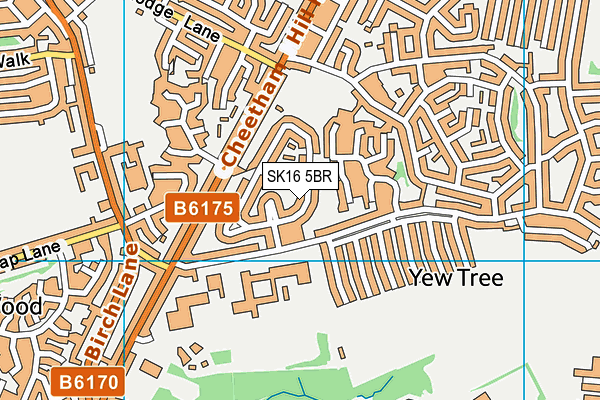 SK16 5BR map - OS VectorMap District (Ordnance Survey)